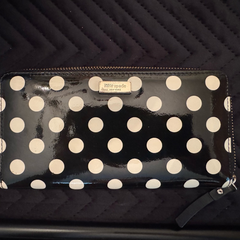 Kate Spade Black and White Polka Dot Wallet